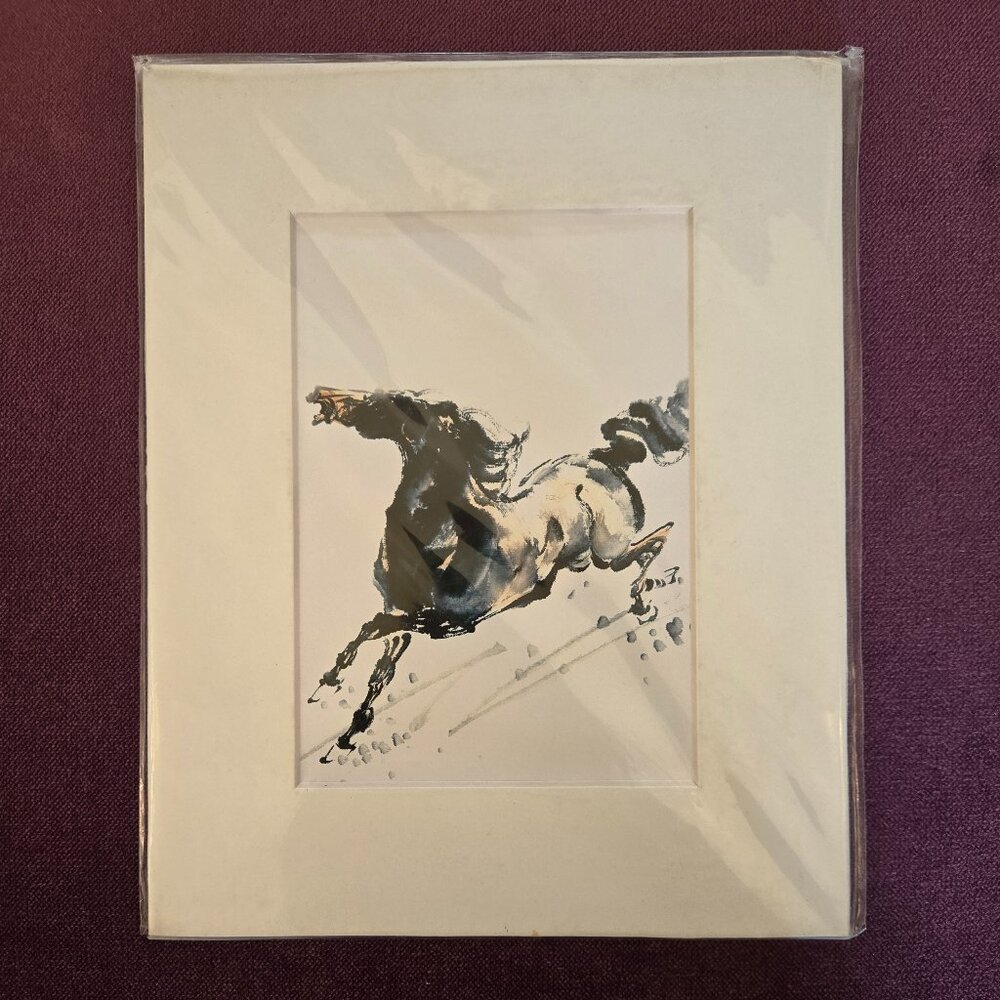 3 For $20: Matted Horse Ink Art, 8" x 10", BNIP